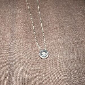 Pandora Silver Crystal Pendant Necklace